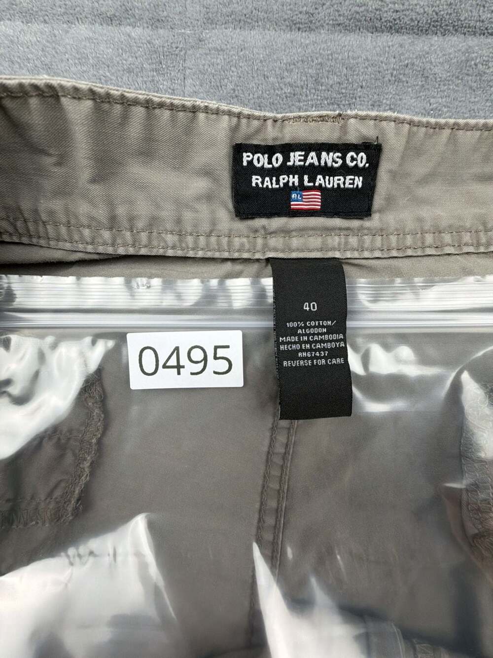 Polo Jeans Co. Ralph Lauren Vintage Military Surplus Khaki Cargo Shorts Size 40 - Picture 7 of 7